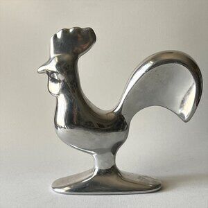 Large Vintage Hoselton Canada Aluminum Rooster Sculpture 640 Signed MCM